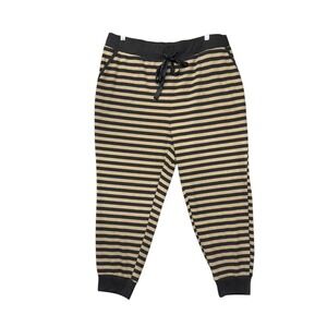 Torrid Sleep Striped Ribbed Jogger Pants Lounge Sleepwear Women Size 3 Black Tan